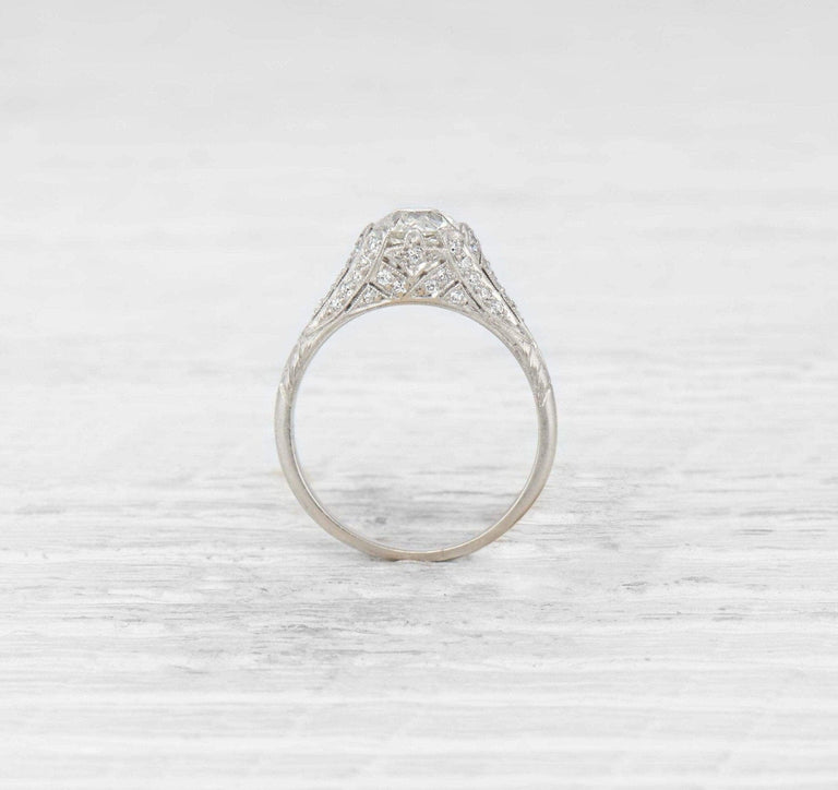 1.09 CARAT ART DECO DIAMOND ENGAGEMENT RING