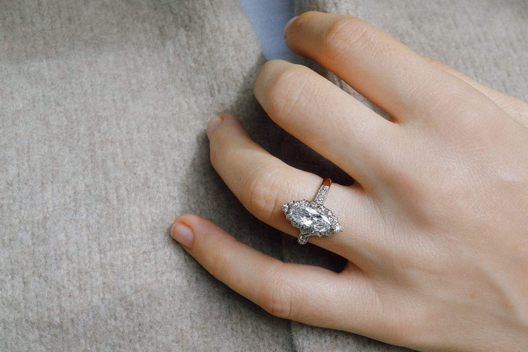 1.09 CARAT EDWARDIAN MARQUISE-CUT DIAMOND ENGAGEMENT RING