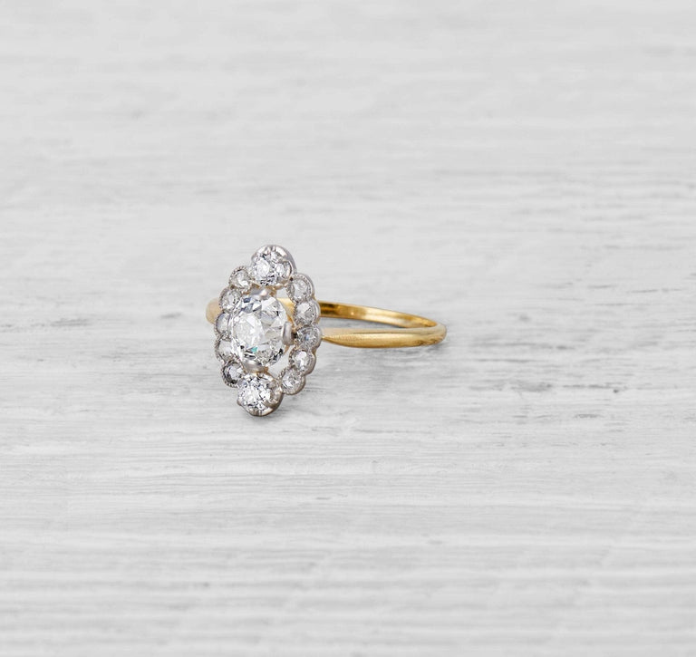1.10 CARAT ANTIQUE EDWARDIAN DIAMOND ENGAGEMENT RING