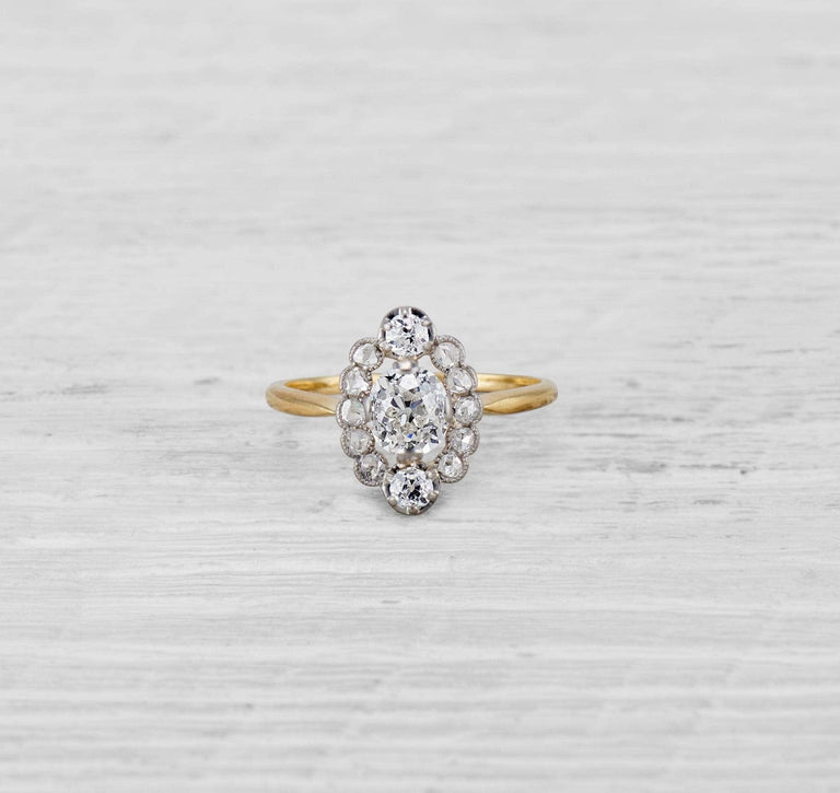 1.10 CARAT ANTIQUE EDWARDIAN DIAMOND ENGAGEMENT RING