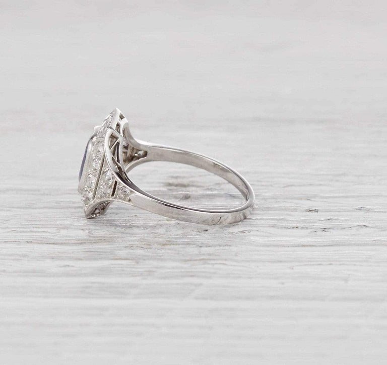 1.10 Carat Art Deco Sapphire Ring