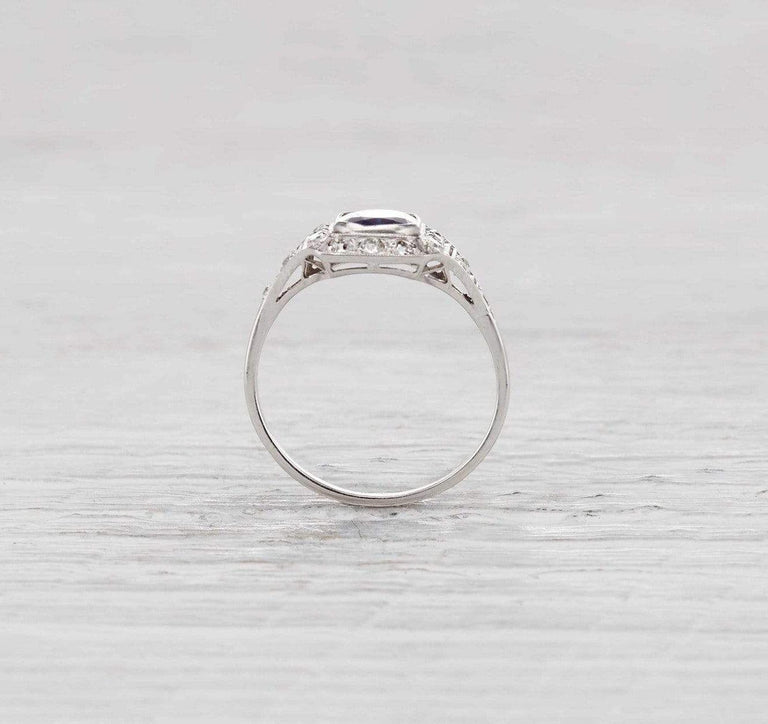 1.10 Carat Art Deco Sapphire Ring