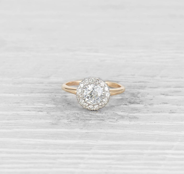 1.10 CARAT EDWARDIAN DIAMOND CLUSTER ENGAGEMENT RING