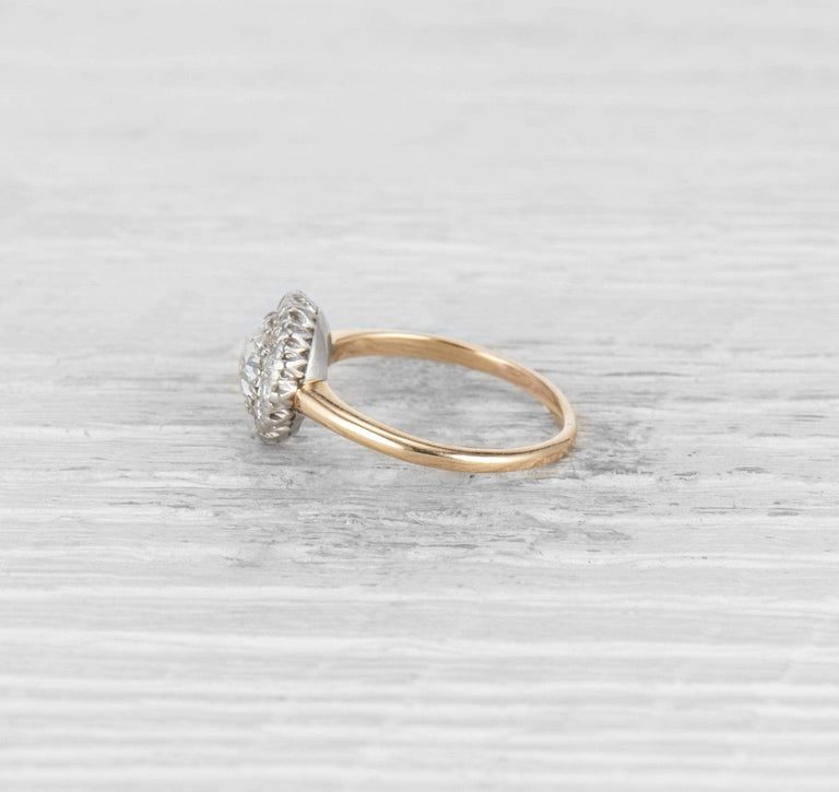1.10 CARAT EDWARDIAN DIAMOND CLUSTER ENGAGEMENT RING