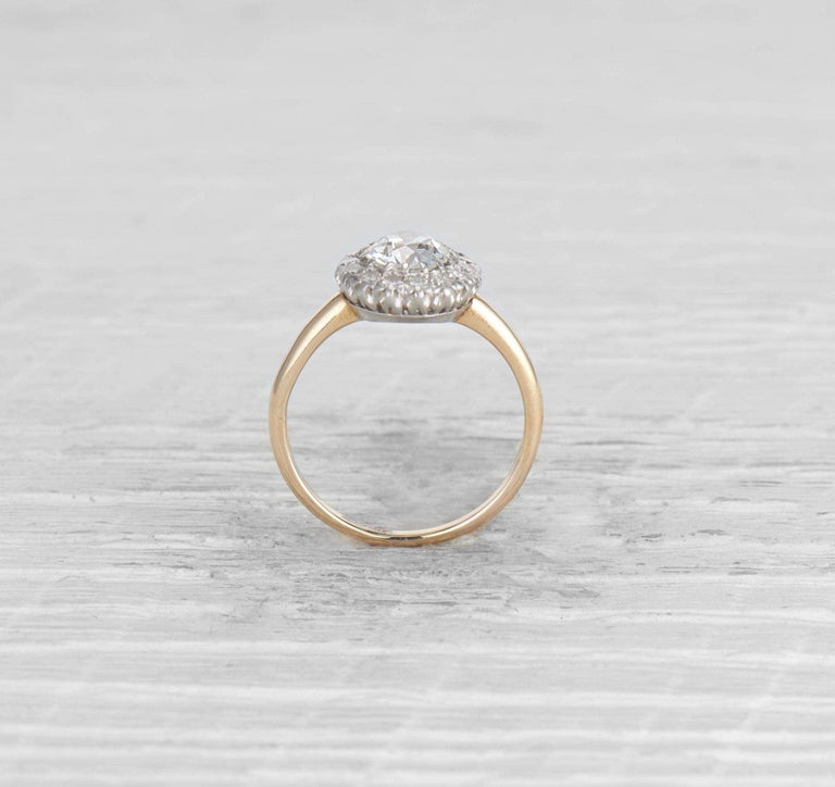 1.10 CARAT EDWARDIAN DIAMOND CLUSTER ENGAGEMENT RING