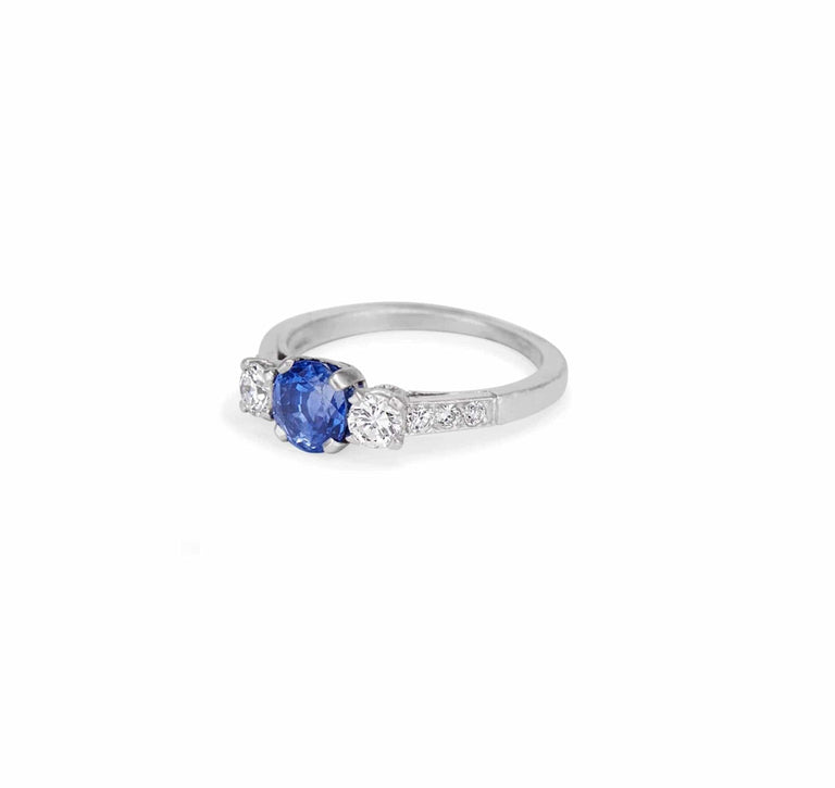 1.10 Carat Tiffany & Co Sapphire & Diamond Ring
