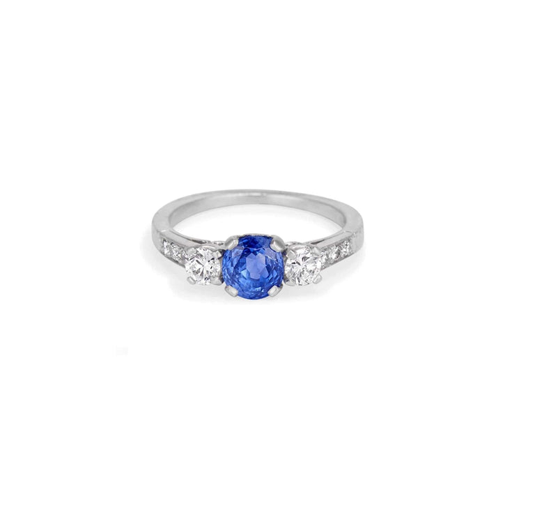 1.10 Carat Tiffany & Co Sapphire & Diamond Ring