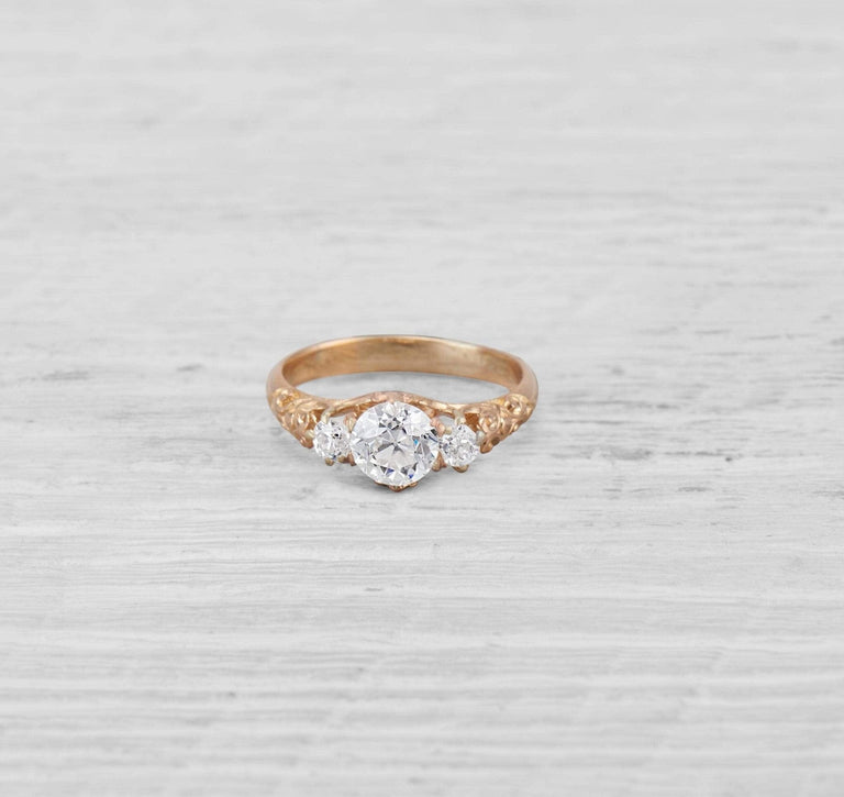 1.10 CARAT VICTORIAN THREE STONE DIAMOND RING