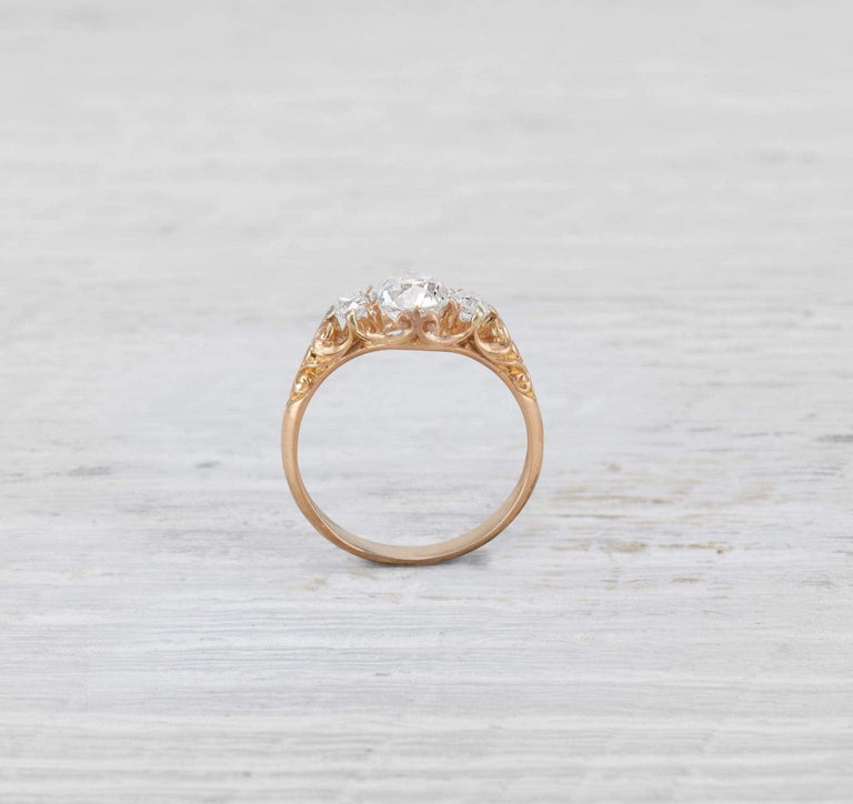 1.10 CARAT VICTORIAN THREE STONE DIAMOND RING