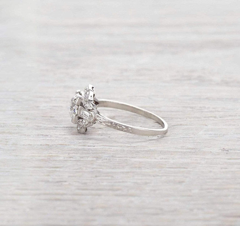1.12 Carat Diamond Art Deco Engagement Ring