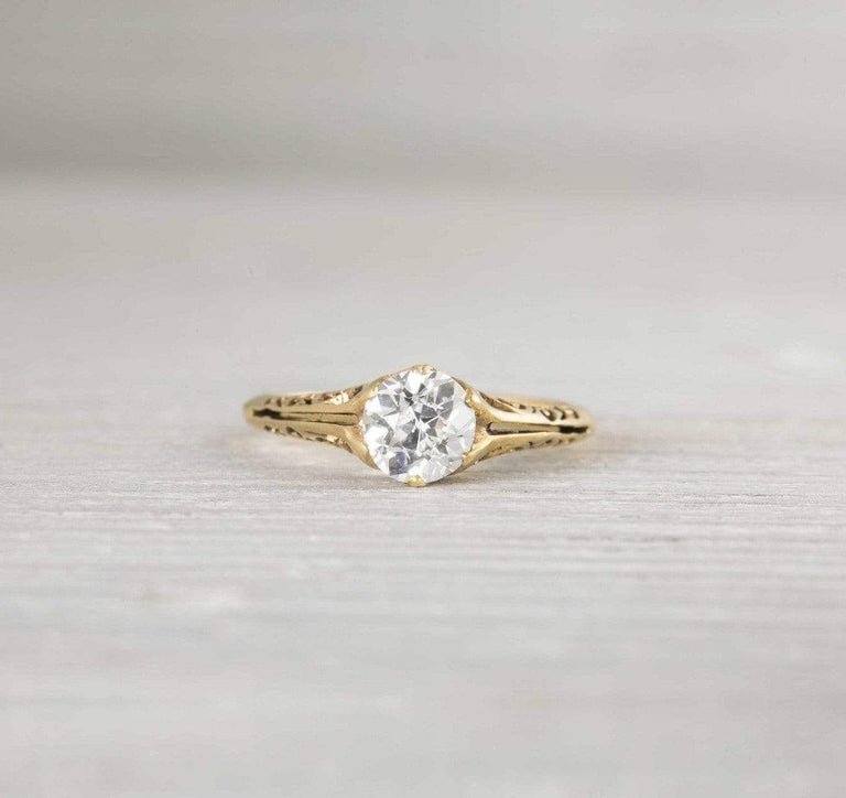 1.14 Carat Victorian Diamond & Gold Solitaire Engagement Ring