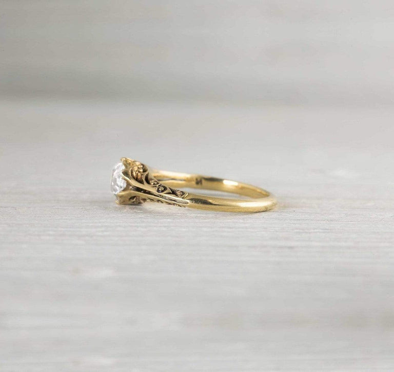 1.14 Carat Victorian Diamond & Gold Solitaire Engagement Ring