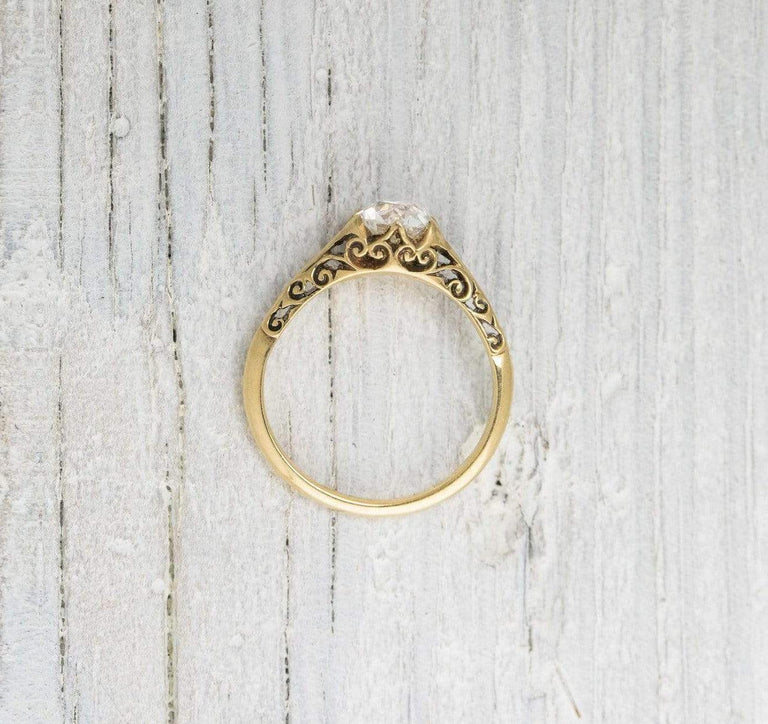 1.14 Carat Victorian Diamond & Gold Solitaire Engagement Ring