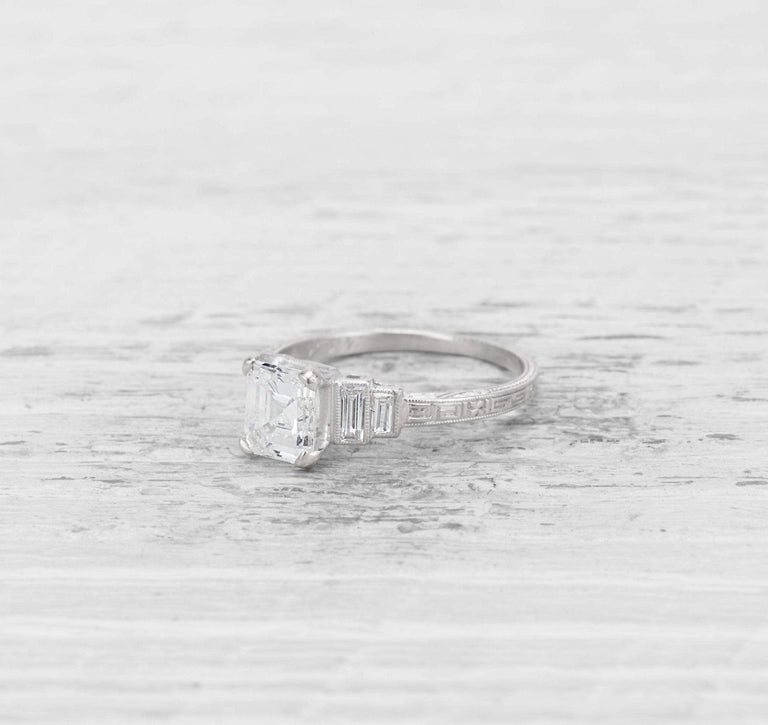 1.16 CARAT ART DECO DIAMOND ENGAGEMENT RING