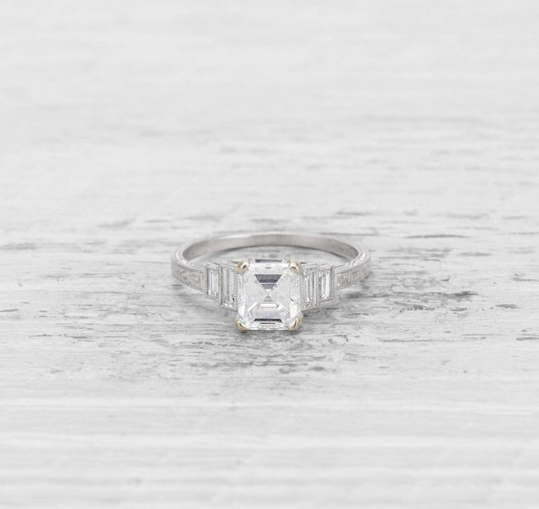 1.16 CARAT ART DECO DIAMOND ENGAGEMENT RING
