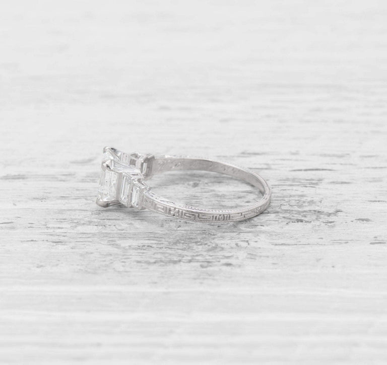 1.16 CARAT ART DECO DIAMOND ENGAGEMENT RING