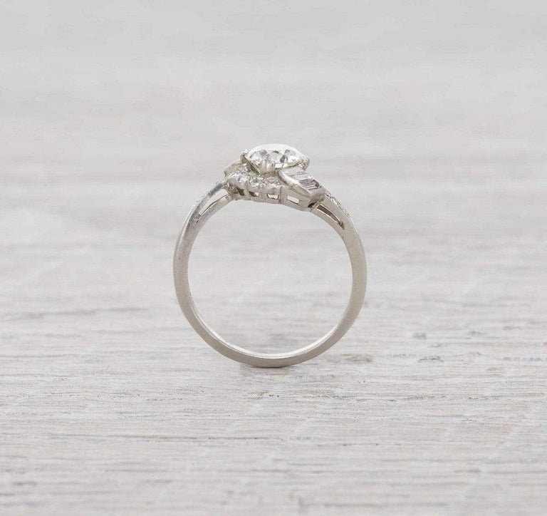 1.17 Carat Old European Cut Diamond Engagement Ring