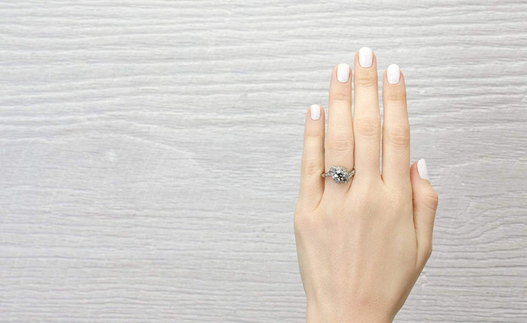 1.17 Carat Old European Cut Diamond Engagement Ring