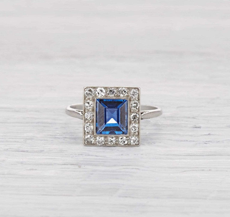 1.20 Carat Art Deco Sapphire Engagement Ring