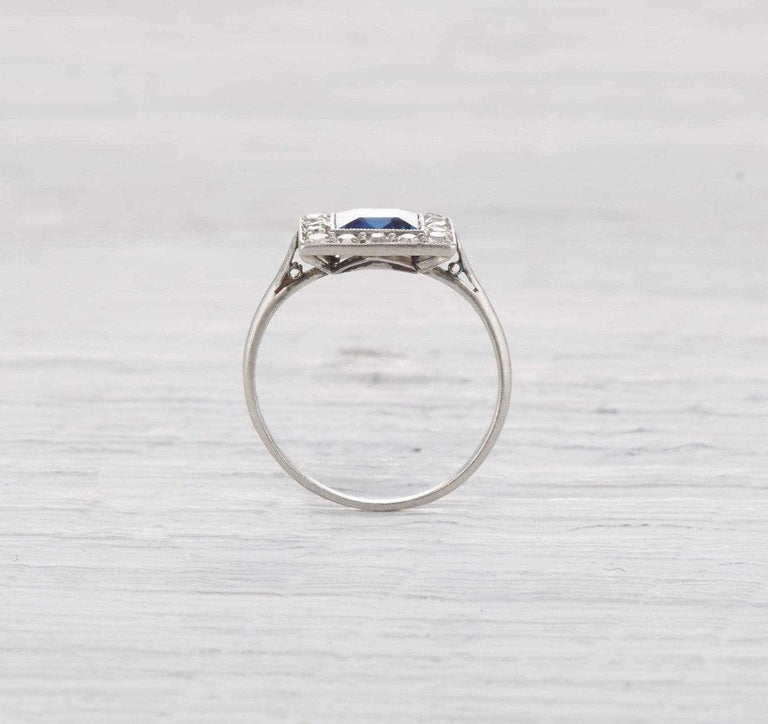 1.20 Carat Art Deco Sapphire Engagement Ring