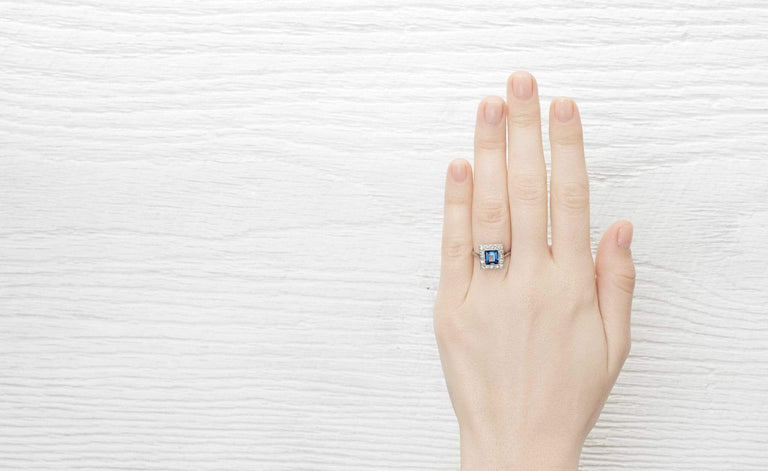 1.20 Carat Art Deco Sapphire Engagement Ring