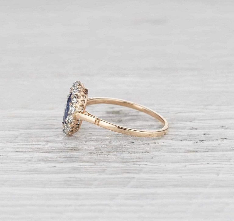 1.20 Carat Victorian Sapphire Cluster Ring