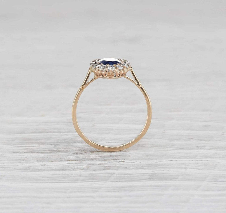 1.20 Carat Victorian Sapphire Cluster Ring