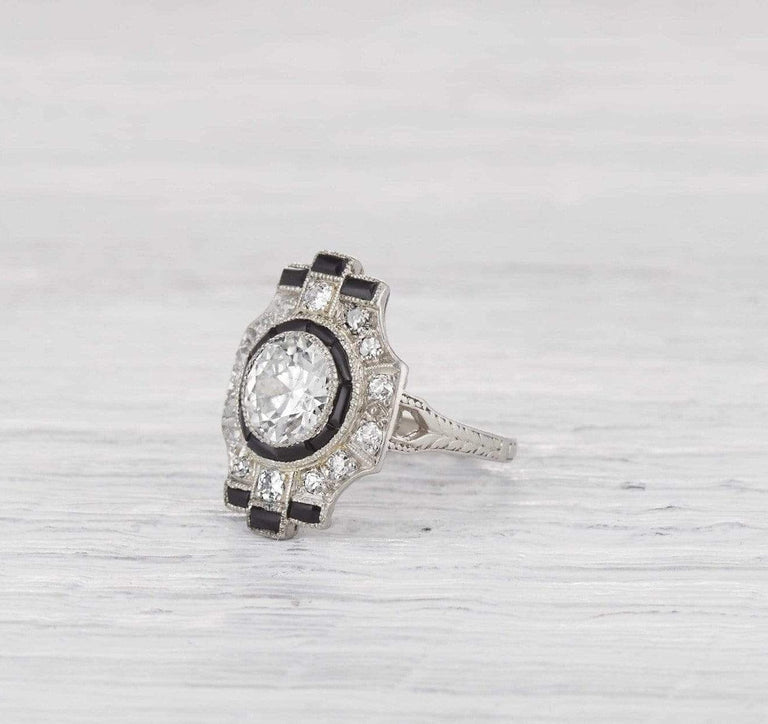 1.22 Carat Art Deco Diamond Engagement Ring