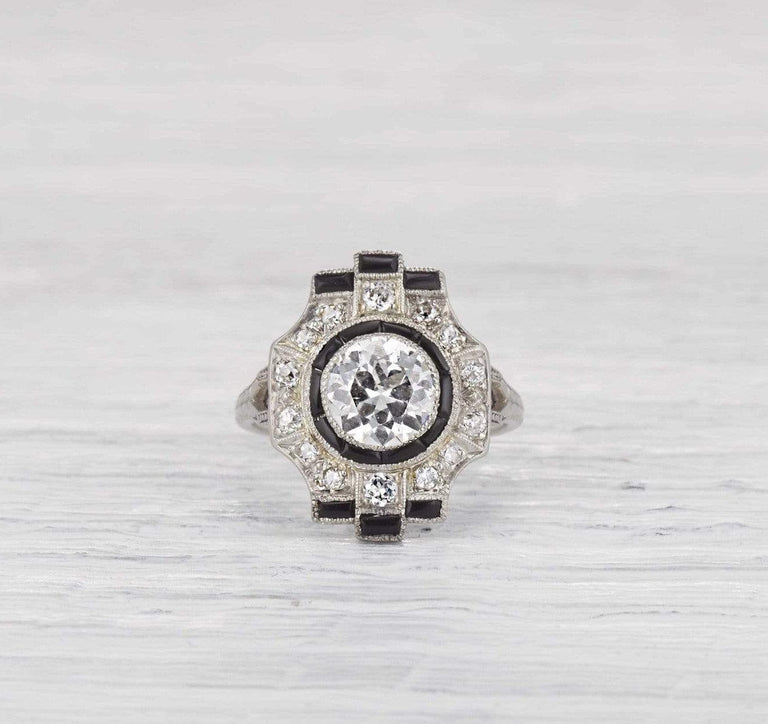 1.22 Carat Art Deco Diamond Engagement Ring