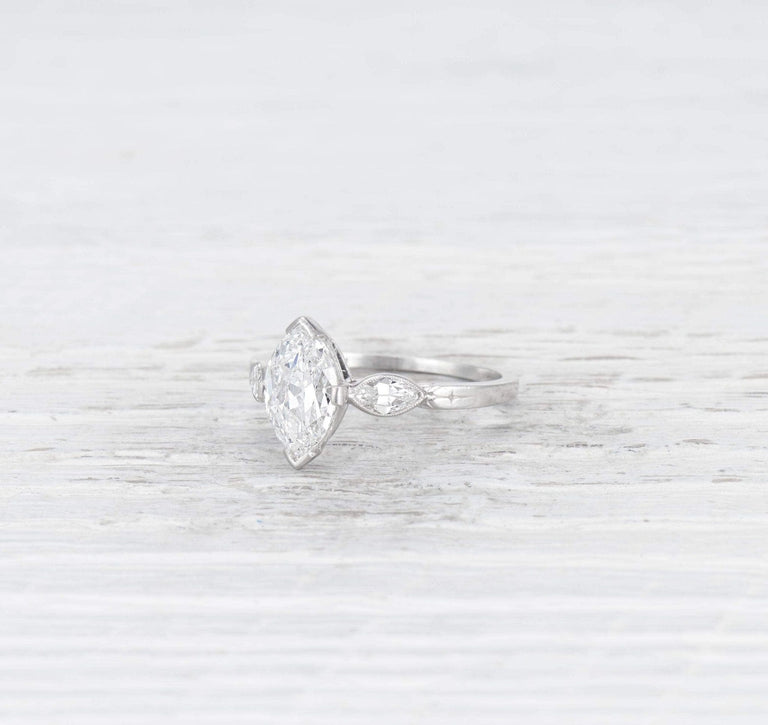 1.22 CARAT ART DECO MARQUISE-CUT DIAMOND ENGAGEMENT RING