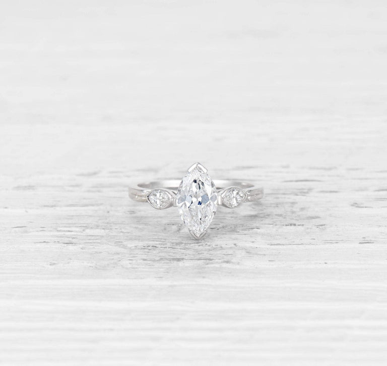 1.22 CARAT ART DECO MARQUISE-CUT DIAMOND ENGAGEMENT RING