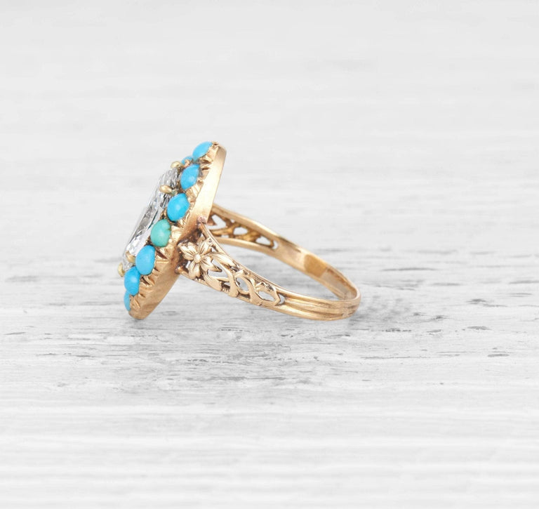 1.24 CARAT MARQUISE- CUT DIAMOND VICTORIAN RING