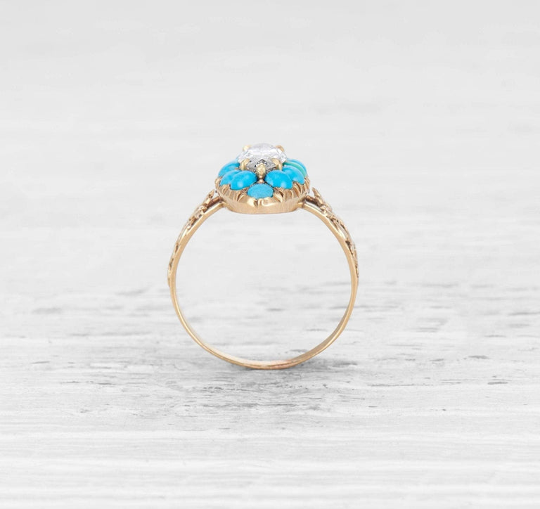 1.24 CARAT MARQUISE- CUT DIAMOND VICTORIAN RING