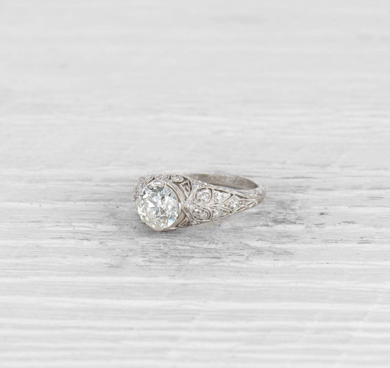 1.25 CARAT EARLY ART DECO DIAMOND ENGAGEMENT RING
