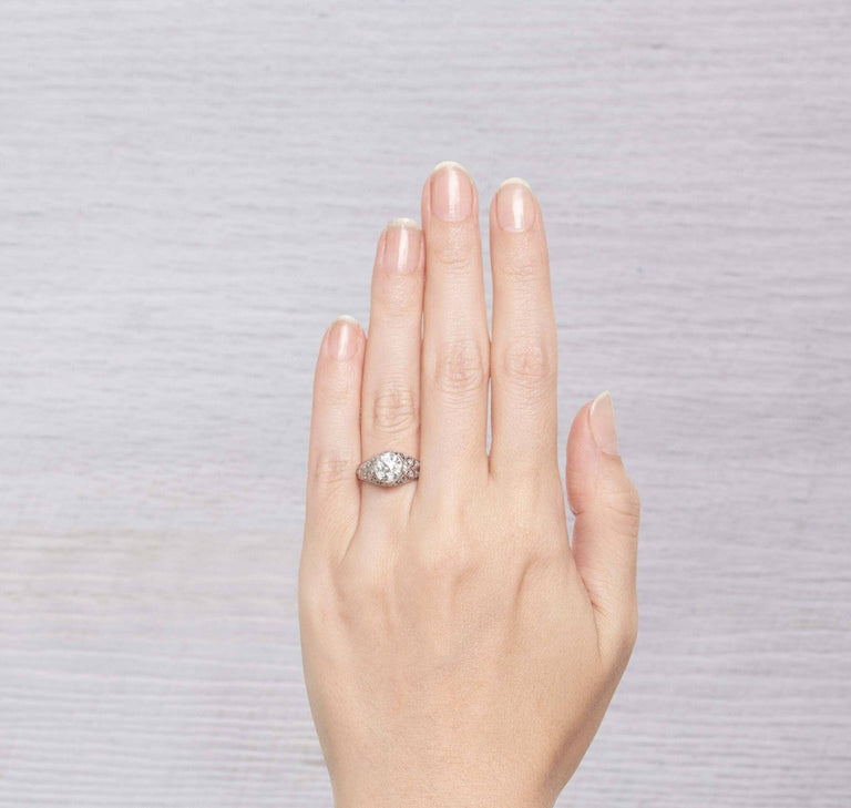 1.25 CARAT EARLY ART DECO DIAMOND ENGAGEMENT RING