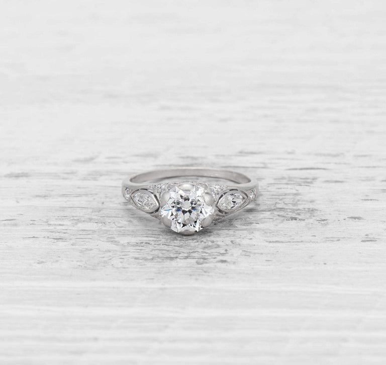 1.25 CARAT EARLY ART DECO DIAMOND ENGAGEMENT RING