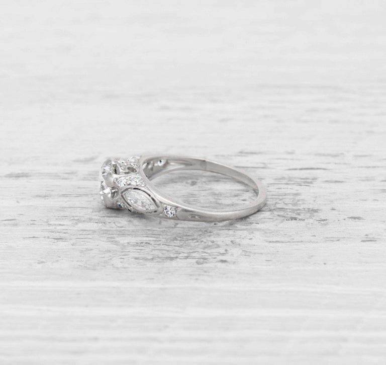 1.25 CARAT EARLY ART DECO DIAMOND ENGAGEMENT RING