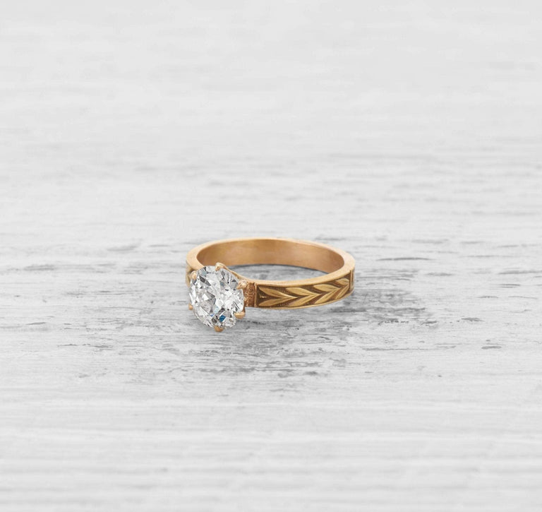 1.25 CARAT VICTORIAN DIAMOND SOLITAIRE ENGAGEMENT RING