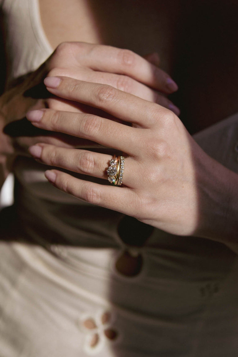 1.27ct Old European Cut Three-Stone Engagement Ring | Strela