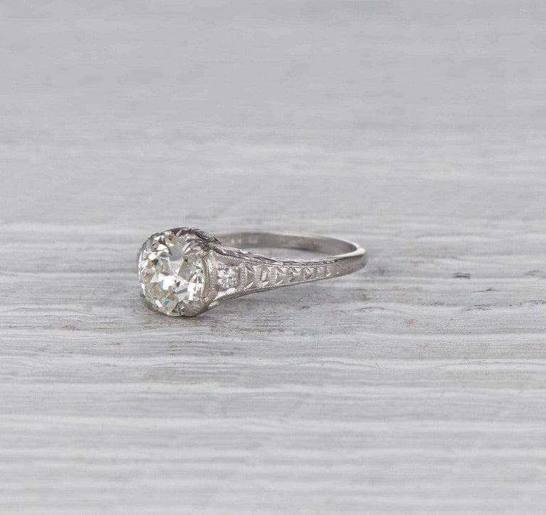 1.28 Carat Early Art Deco Diamond Engagement Ring