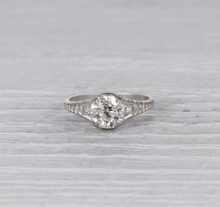 1.28 Carat Early Art Deco Diamond Engagement Ring
