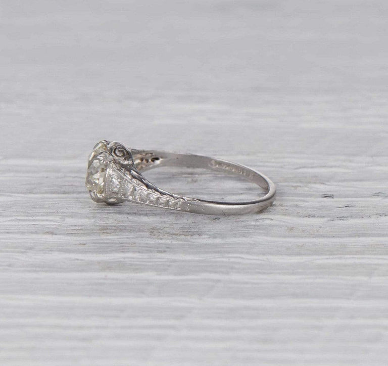 1.28 Carat Early Art Deco Diamond Engagement Ring