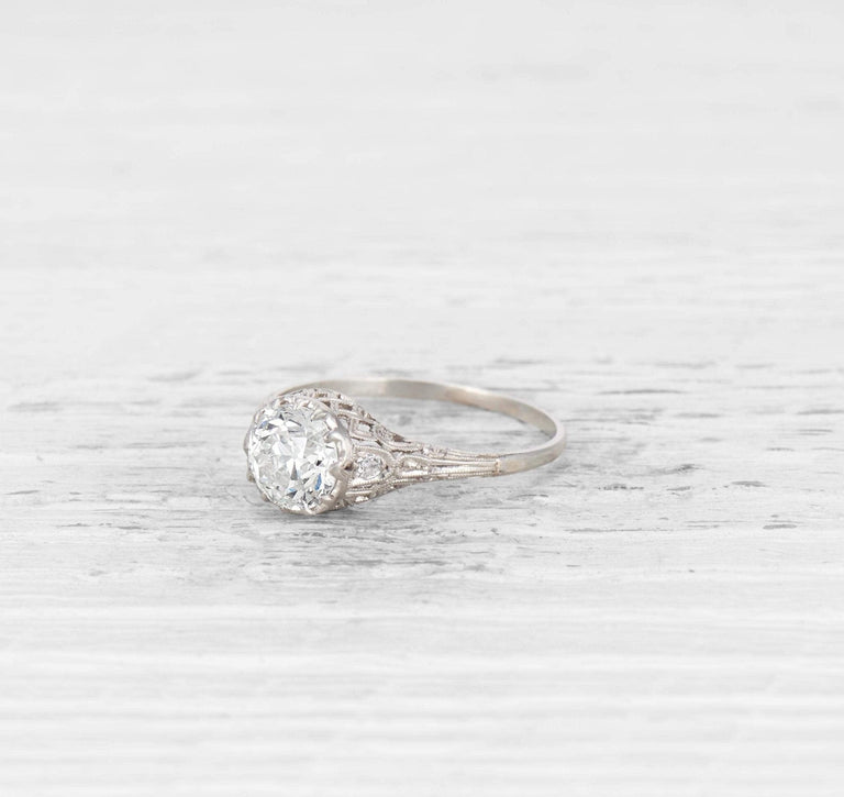 1.28 CARAT EDWARDIAN DIAMOND ENGAGEMENT RING