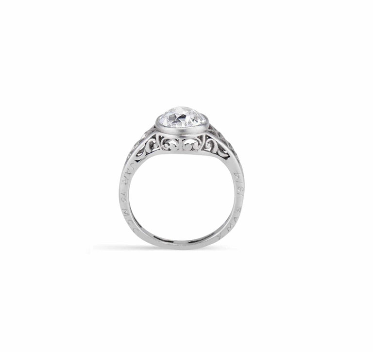 Edwardian 1.30 Carat Old European Cut Diamond Ring