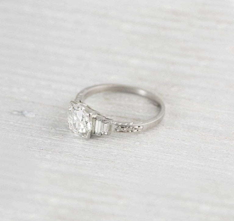 1.31 Carat Art Deco Diamond Engagement Ring