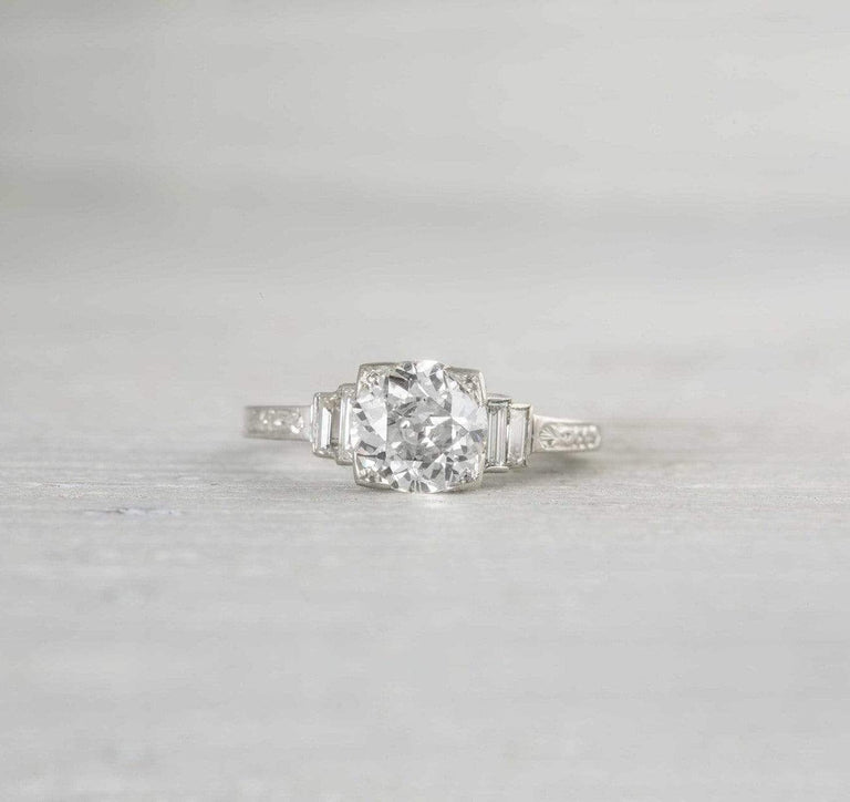 1.31 Carat Art Deco Diamond Engagement Ring
