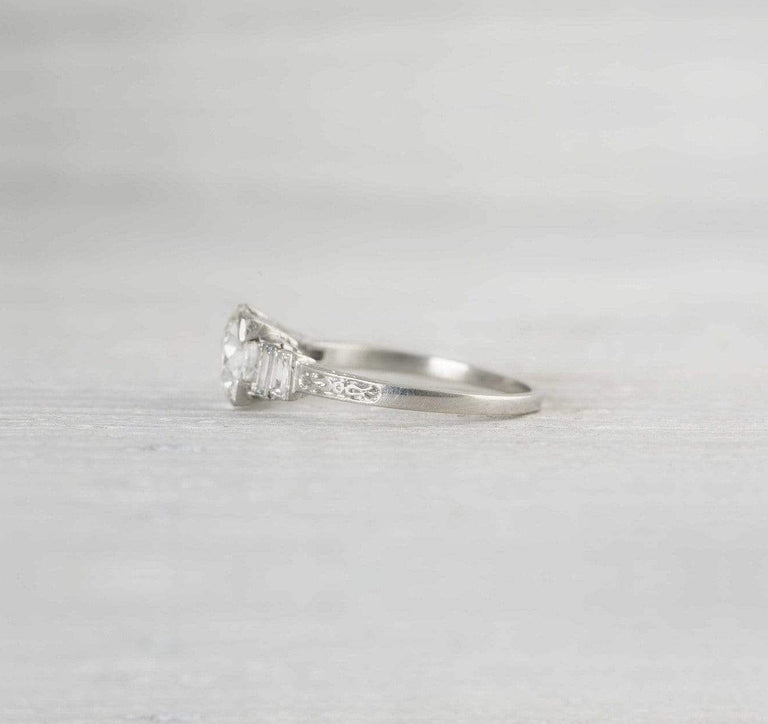 1.31 Carat Art Deco Diamond Engagement Ring
