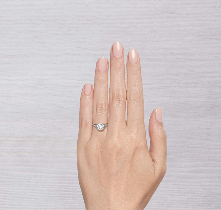 1.31 CARAT ART DECO DIAMOND ENGAGEMENT RING