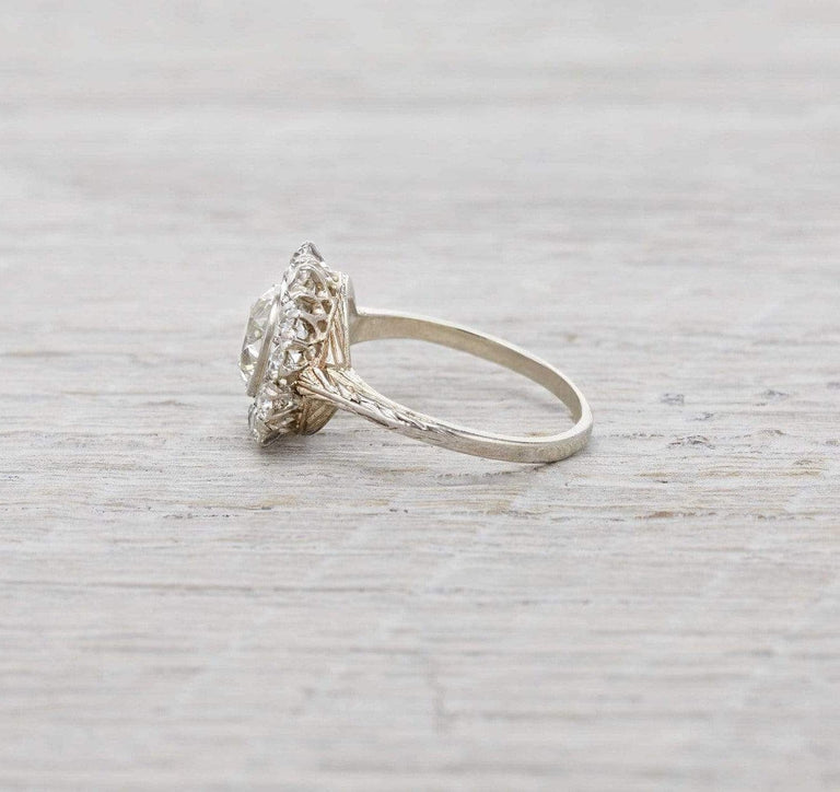 1.31 Carat Edwardian Diamond Cluster Engagement Ring