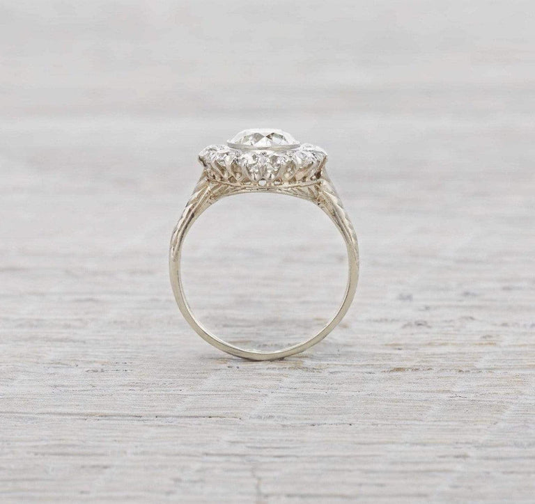 1.31 Carat Edwardian Diamond Cluster Engagement Ring